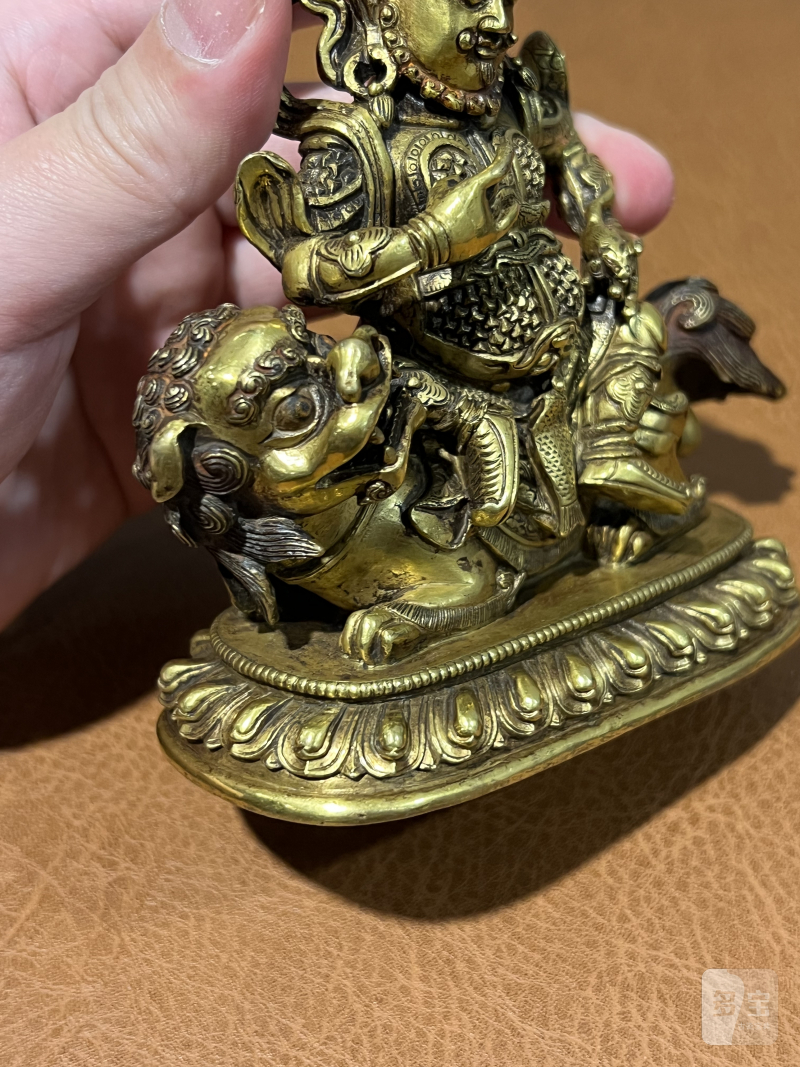 清乾隆 铜鎏金财宝天王 - 图9
